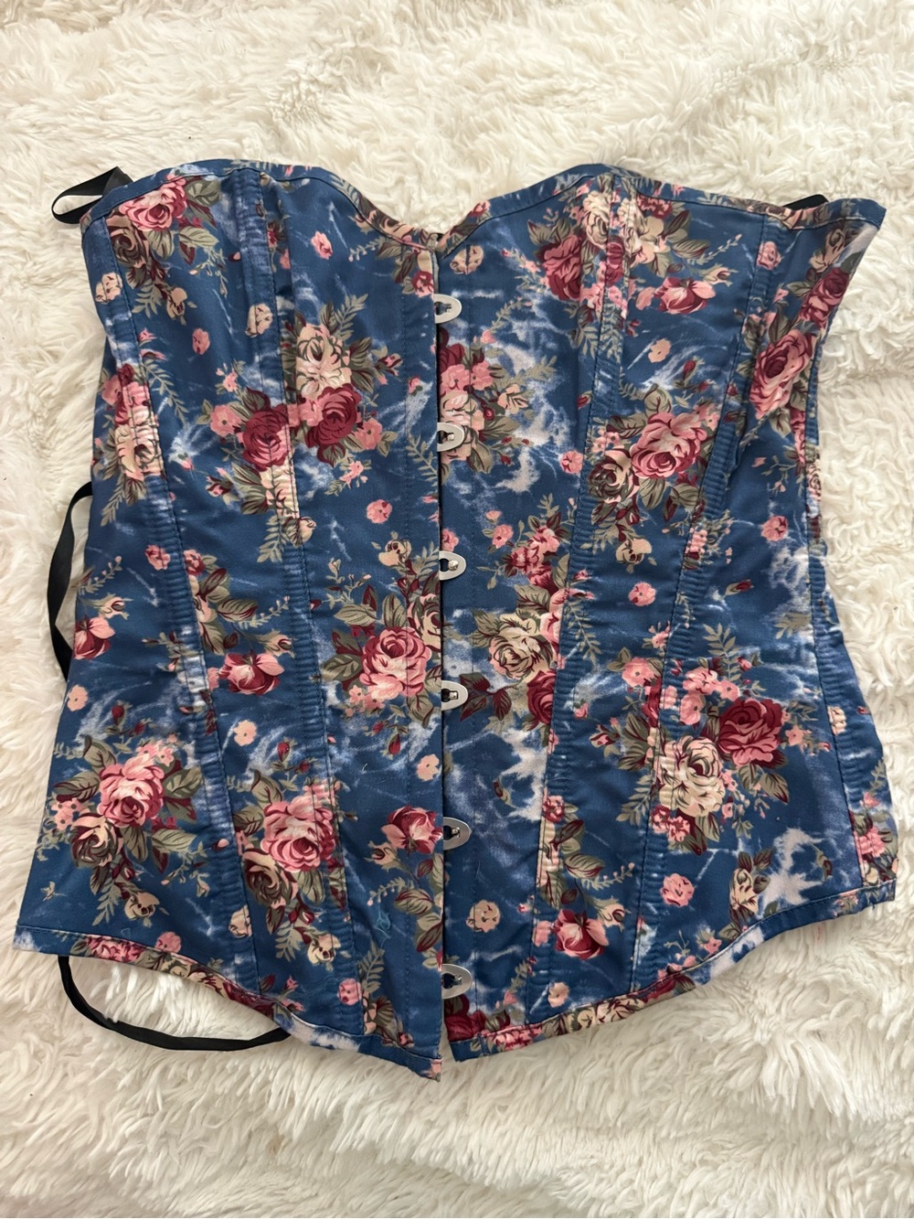 Floral corset blue pink Medium like new and soooo cute !